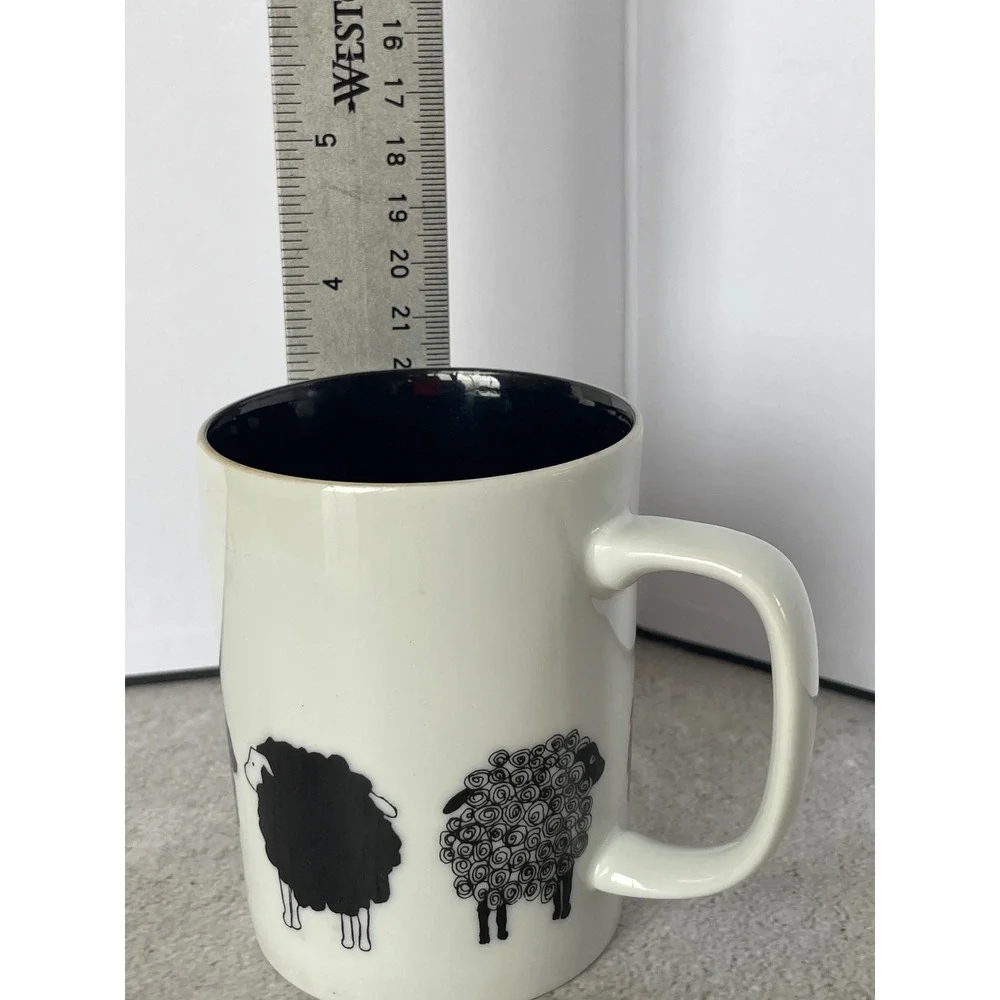 Vintage Fitz & Floyd‎ Black Sheep Mug Set of 2 Discontinued Variations Pattern